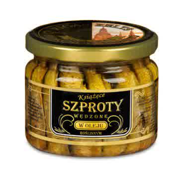 Książęce szproty wędzone w oleju roślinnym 275g